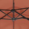 vidaXL Double-Head Garden Parasol with LEDs Terracotta 316x145 cm