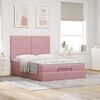 vidaXL Ottoman Bed with Mattresses Pink 140x190cm Velvet