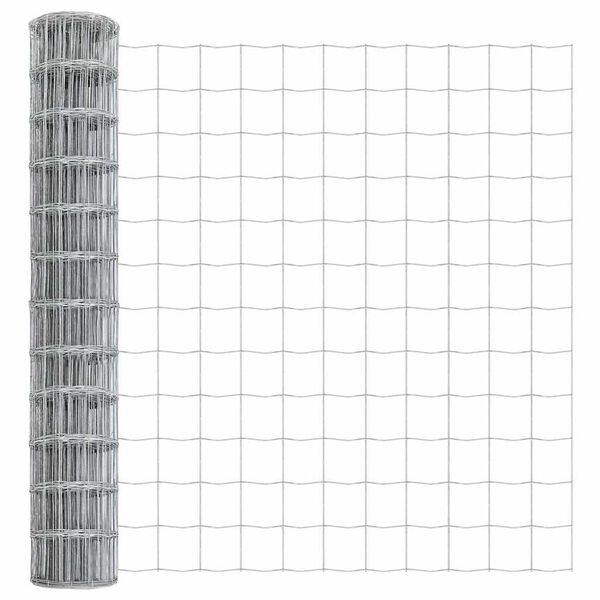 vidaXL Euro Fence Silver 1.2 x 10 m Hot dip galvanized iron