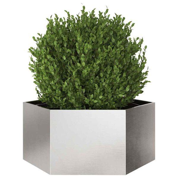 vidaXL Garden Planter Hexagon 104x90x45 cm Stainless Steel