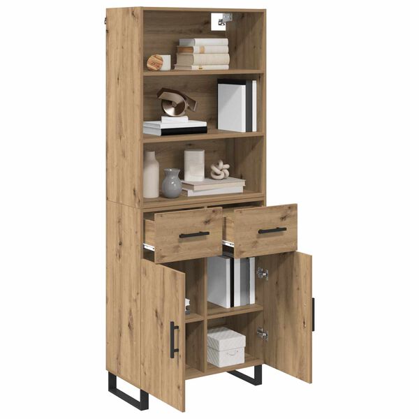 vidaXL Highboard Artisan Oak 69.5 x 34 x 180 cm Engineered Wood