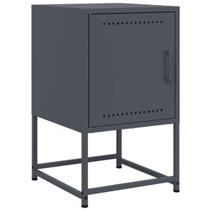 vidaXL Bedside Cabinet Anthracite 36x39x60.5 cm Steel
