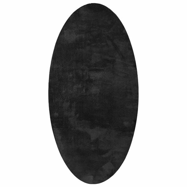 vidaXL Area Rugs Oval HUARTE Black 150 x 80 cm 100% Polyester