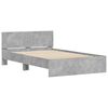 vidaXL Bed Frame with Headboard and LED Concrete Grey 140x190 cm
