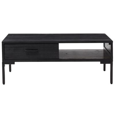 vidaXL Coffee Table Black 90x50x35 cm Solid Pinewood