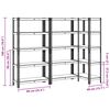 vidaXL 5-Layer Storage Shelves 3 pcs Blue Steel&Engineered Wood