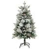 vidaXL Pre-lit Christmas Tree with Flocked Snow&Cones 150 cm PVC&PE