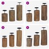 vidaXL Candle Holder 3 pcs Natural Solid Teak wood