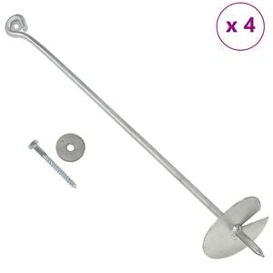 vidaXL Earth Anchors 4 pcs 10x60 cm Galvanised Metal