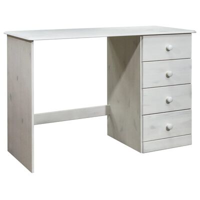 vidaXL Desk with 4 Drawers 110x50x74 cm Solid Pine Wood