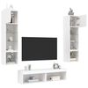 vidaXL 6 Piece TV Wall Units with LED White Engineered Wood