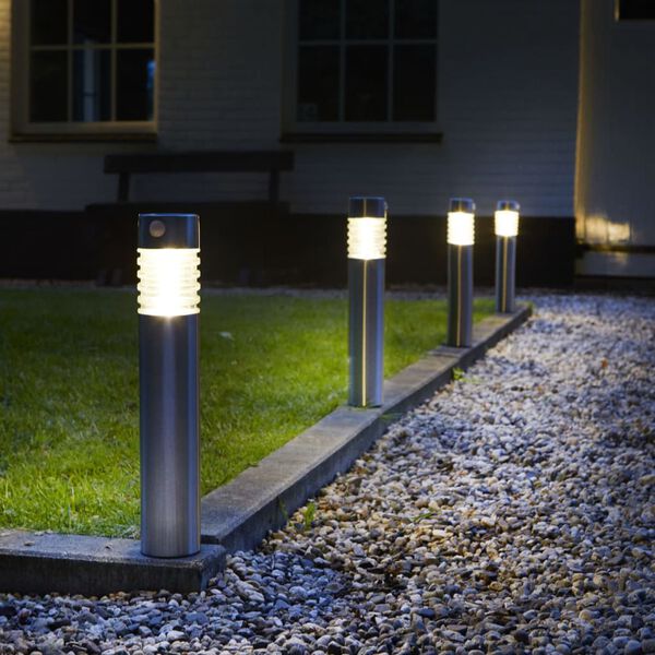 Luxform Intelligent Hybrid Solar LED Garden Light Arizona PIR with Motion Sensor Silver