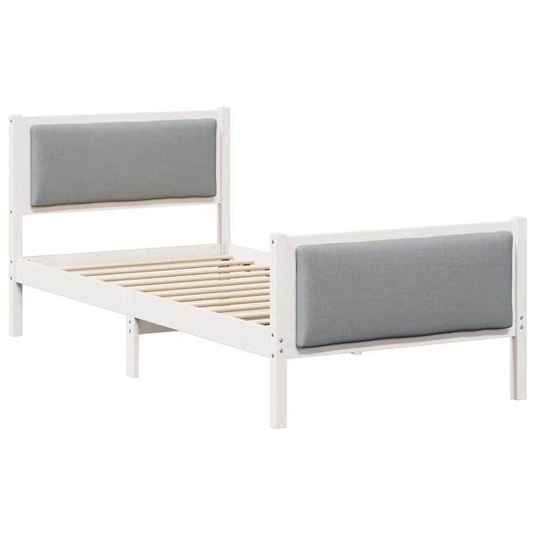 vidaXL Bed Frame with Headboard Light Grey 90 x 190 cm Fabric