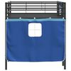 vidaXL Kids'Loft Bed Frame with Curtains Black and Blue 107 x 201 cm