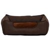 vidaXL Dog Bed Brown 85.5x70x23 cm Linen Look Fleece