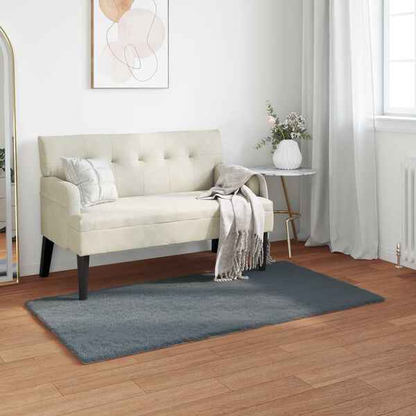 vidaXL Faux Rabbit Fur Rug Olite Anthracite 60 x 110 cm Polyester