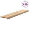 vidaXL Stair Treads 20 pcs Untreated 120x25x2 cm Solid Wood Oak