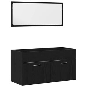 vidaXL Bathroom Furniture Set 2 pcs Black Oak 90 x 38.5 x 46 cm