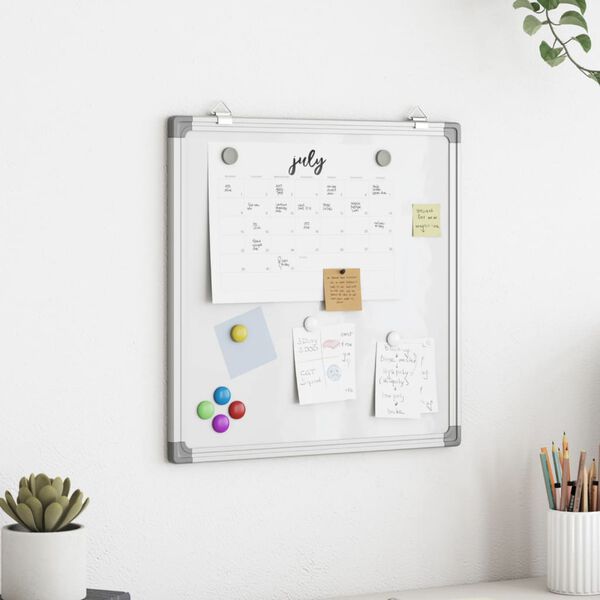 vidaXL Magnetic Whiteboard 60x60x1.7 cm Aluminium