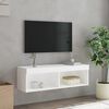 vidaXL TV Cabinet with LED Lights White 100x30x30 cm