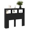 vidaXL Headboard Cabinet with LED Black 120x17x102 cm
