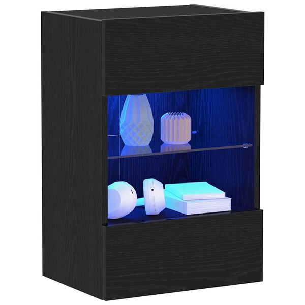 vidaXL TV Cabinet 2 pcs Black 40 x 30 x 60.5 cm Engineered wood