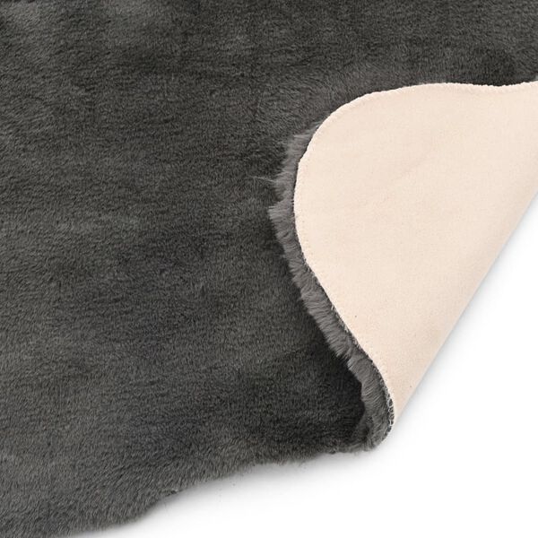 vidaXL Rug 65x95 cm Faux Rabbit Pelt Dark Grey