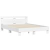 vidaXL Bed Frame with LED without Mattress White 150x200 cm King Size