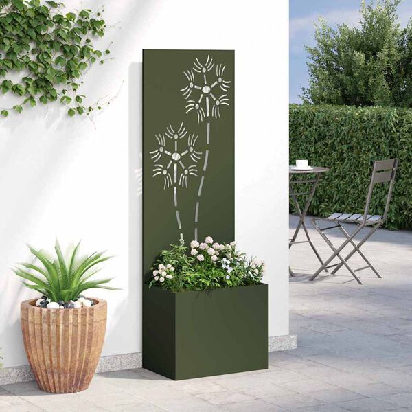 vidaXL Garden Privacy Screen Olive green 50 x 140 cm Cold-rolled steel