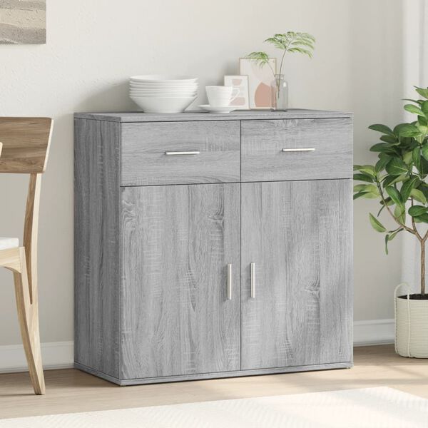 vidaXL Sideboard Grey Sonoma 79x38x80 cm Engineered Wood