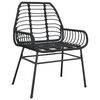 vidaXL Garden Chairs 2 pcs Black Poly Rattan