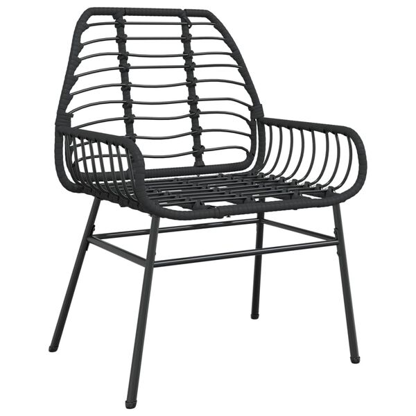 vidaXL Garden Chairs 2 pcs Black Poly Rattan