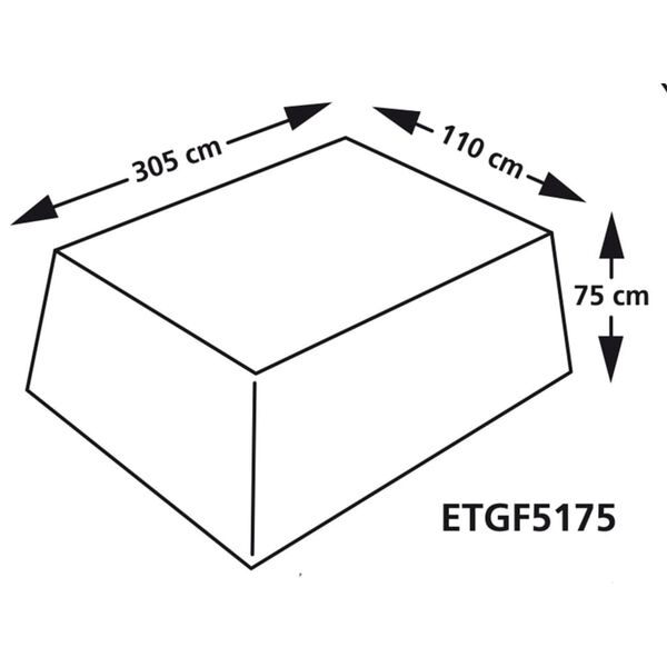 Eurotrail Garden Table Protective Cover 305x110x75 cm Grey