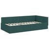 vidaXL Corner Bed Frame Dark Green 90 cm x 190 cm Velvet