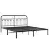 vidaXL Metal Bed Frame without Mattress with Headboard Black 183x203cm