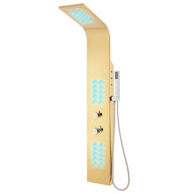 vidaXL Shower Panel System Stainless Steel 201 Gold Curved