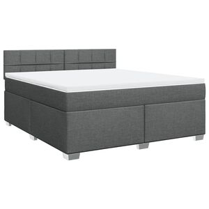 vidaXL Box Spring Bed with Mattress Dark Grey 180x200 cm Fabric