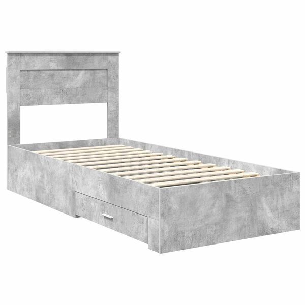 vidaXL Bed Frame Concrete Grey 100 x 200 cm Engineered Wood