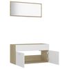 vidaXL 2 Piece Bathroom Furniture Set White and Sonoma Oak Engineered Wood