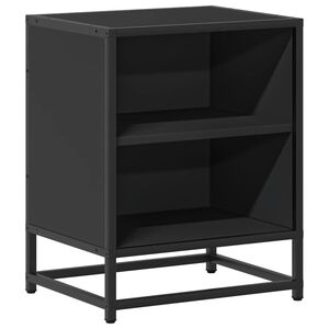 vidaXL Bedside Cabinet Black 40x31x50 cm Engineered Wood and Metal