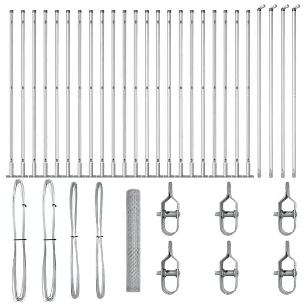 vidaXL Fence Post Silver 50 x 1.2 m (13 mm mesh) Steel