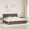 vidaXL Bed Frame with Drawer Brown Oak 200 x 200 cm Engineer Wood