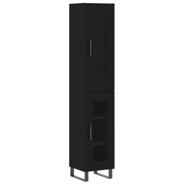 vidaXL Highboard Black 34.5x34x180 cm Engineered Wood