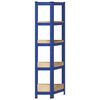 vidaXL 5-Layer Corner Shelf Blue Steel&Engineered Wood