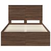 vidaXL Bed Frame with Headboard Brown Oak 120 x 200 cm Solid Pine Wood
