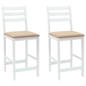vidaXL Dining Chairs 2 pcs Solid Rubber Wood White 40 x 47.5 x 99.5 cm