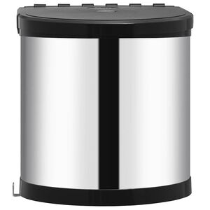 vidaXL Kitchen Built-in Dust Bin Stainless Steel 8 L