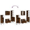 vidaXL 4 Piece Bathroom Cabinet Set Smoked Oak Engineered Wood
