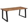 vidaXL Dining Table | Brown and Black | Solid acacia wood | 180x90 cm