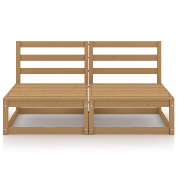 vidaXL Garden 2-Seater Sofa Honey Brown Solid Pinewood